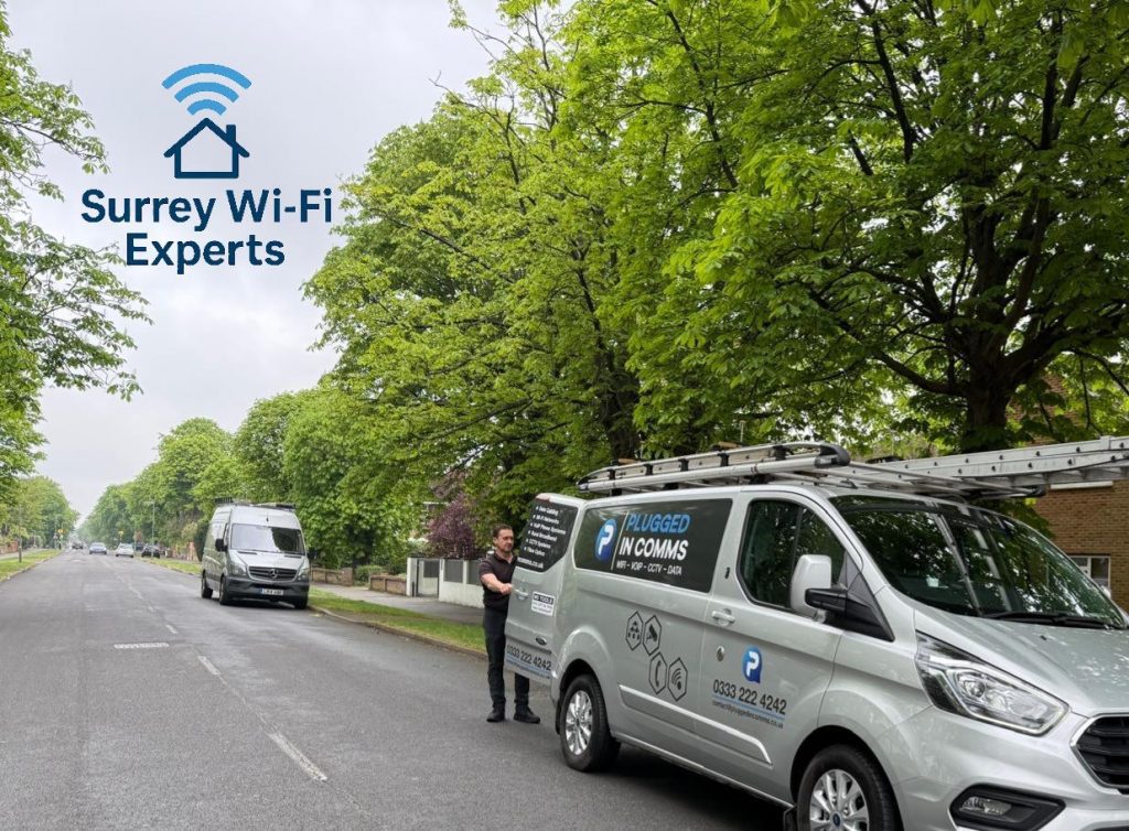 Surrey Wi-Fi & VoIP Experts van on a business callout in Sunbury-on-Thames, providing local VoIP and connectivity services.