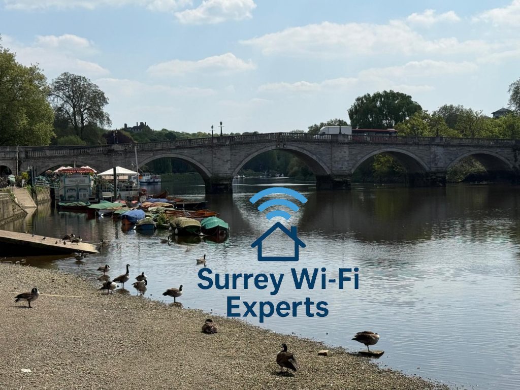 Richmond Bridge on the River Thames, representing the local reach of VoIP and broadband rental services in Surrey for homes and businesses.